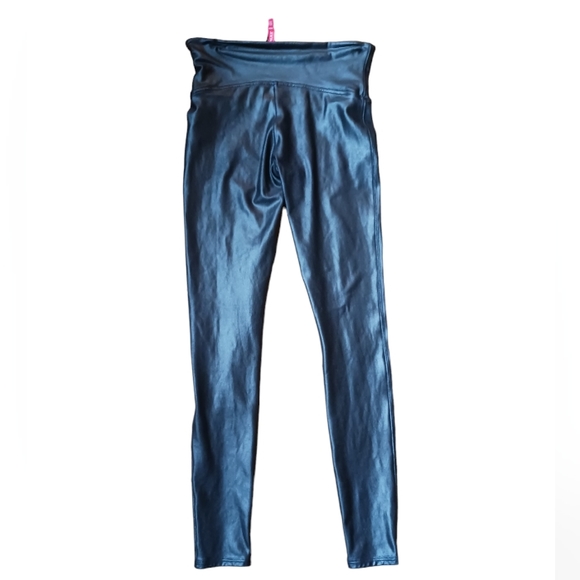 Spanx Faux Leather Liquid Leggings Black High Rise Women's Size Medium Mobwife - Picture 3 of 5